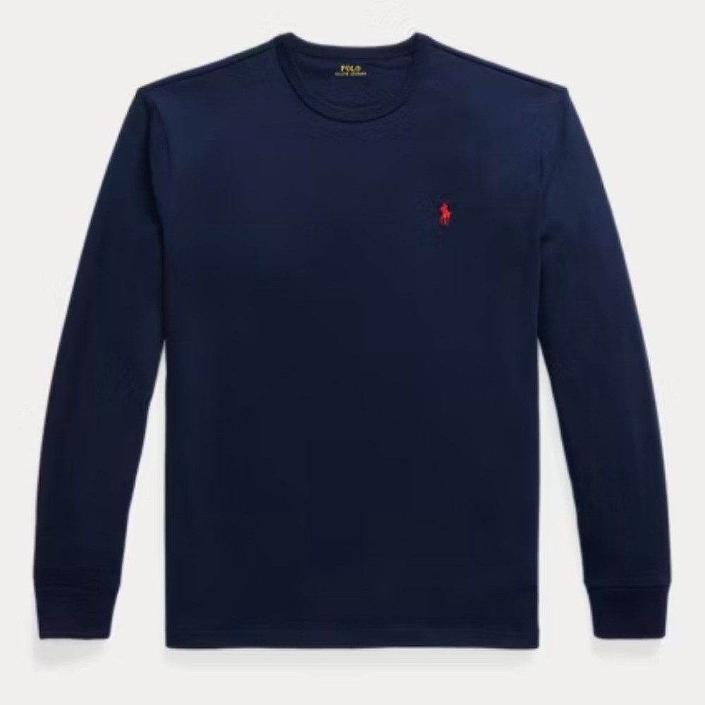 NEW! Men’s Classic Fit Jersey Long-Sleeve T-Shirt Navy XL $65